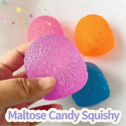 1pc/Random - Best-Selling Stress Relief Ball, Rainbow Candy Texture Cube, Slow Rebound Squeeze Toy, Suitable For Teens And Adults, Super Hard Jelly-Like Squeeze Ball, Sensory Stimulation, Stress Relief, Perfect Birthday, Party, Holiday Gift!