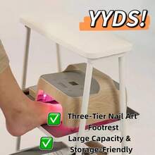 Giá đỡ tay đa năng 3 trong 1 dành cho thợ làm móng với khay đựng đồ - Gối kê tay tiện dụng cho kỹ thuật viên làm móng với khung thép mạ kẽm và lớp đệm chống thấm nước, phù hợp cho tiệm làm móng và sử dụng tại nhà. Nâng tầm trải nghiệm làm móng của bạn với giá đỡ tay 3 lớp cao cấp của chúng tôi! - trắng - Xem 7