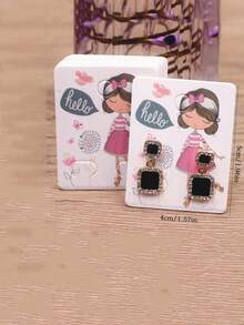 10/30/50pcs Random Pattern Earring Display Cards For Gift Packaging - Multicolor - View 5