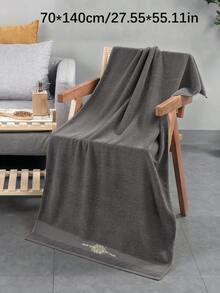 QIBHI 1/3件可選純棉毛圈巾 40*75cm/1件浴巾 70*140cm 歐式刺繡毛巾套組 純棉情侶款 吸水柔軟 家用面巾或浴巾 適用於浴室、游泳池 - 灰色 - 查看 6