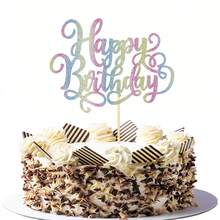 1个闪光生日蛋糕装饰插牌，婴儿派对生日蛋糕装饰，生日派对用品 - 生日 - 查看 9