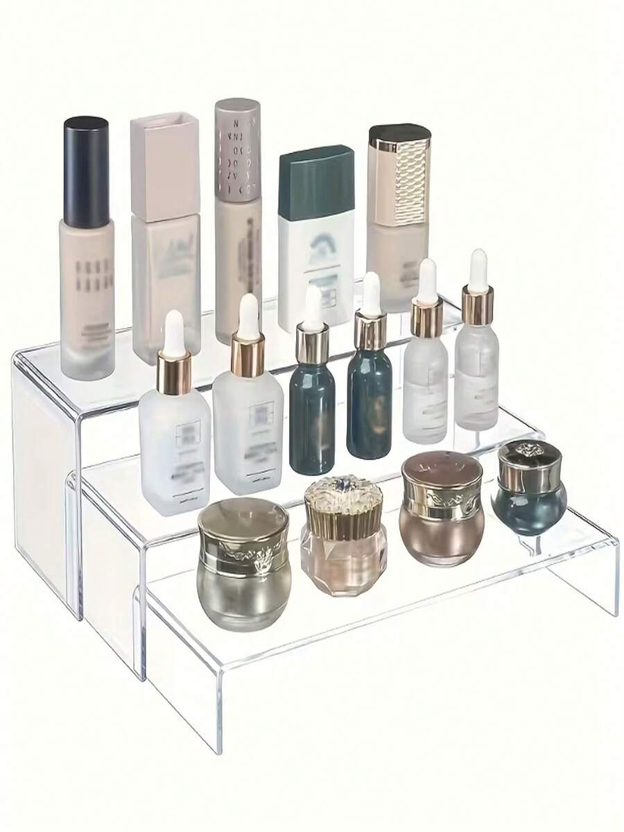3-Tier, 5-Tier Acrylic Display Rack - Multifunctional Display And Storage Rack, Suitable For Models, Figurines, Desserts, Cosmetics, Jewelry, Cupcakes, Perfumes. Adjustable Transparent Design, Suitable For Desktop Placement, Vertical Display Rack, Transparent Acrylic Collectible Display Rack, Transparent Acrylic Plant Rack, Transparent Acrylic Jewelry Display Rack, Stores, Home Decor