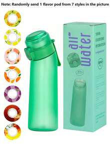 1PC Color Box Sports Water Bottle With 1 Random Circular Flavor Pod, 0 Sugar 0 Calorie Packaged For Outdoors Birthday Gift Drinking Water Bottle,Randomly Send 1 Flavor Pod From 7 Styles - Multicolor - View 15