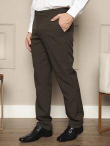 Men Suit Pants - 棕色 - 查看 5