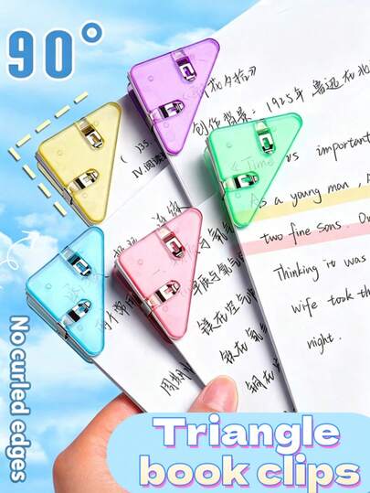 5/10 piezas Clips de esquina, Clips triangulares, Clips para exámenes, Clips de archivo triangulares transparentes, Clips de almacenamiento y organización de documentos, Clips de papelería, Clips de libros, Suministros de oficina Clips para exámenes médicos y facturas