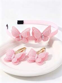 Bộ 3 phụ kiện tóc hình bướm dễ thương, thích hợp cho bé gái sử dụng hàng ngày hoặc dự tiệc, phụ kiện tóc thường ngày. - Nhiều màu - Xem 9