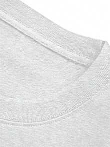 Summer Casual Letter Print Oversized T-Shirt, Crew Neck Short Sleeve, Loose-Fitting Streetwear Top For Women - Grey - View 4