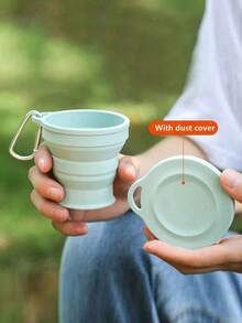 1pc Multi-Color Outdoor Silicone Collapsible Cup, With Carabiner, 6.09 Oz Creative Portable Retractable Rinse Cup; With Lid Design, Suitable For Travel, Outdoor Sports. Silicone Folding Water Cup, Portable Retractable Water Cup With Lid, Travel Rinse Cup; Foldable Leak-Proof Portable Travel Water Cup, Suitable For Outdoor Hiking, Camping, Camping Gear And Camping Essentials - Multicolor - View 9