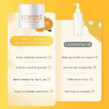 Mua 1 tặng 1, 2 chai kem tẩy trang Vitamin C, làm sạch sảng khoái, dịu nhẹ và không gây kích ứng, tẩy trang nhanh chóng hiệu quả cao, ngăn ngừa cặn trang điểm, thành phần làm tươi mát. - Sáp tẩy trang chứa Vitamin C (2 chai) - Xem 6