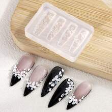 3D Sculpted Flower Molds, Silicone Nail Art Molds, High-Quality Reusable DIY Nail Art, Phone Case, And Stationery Craft Molds, Exquisite Floral Designs, Ice Flower Lily, Five-Petal Flower 3D Sculpted Relief Decorations. - Clear - View 7
