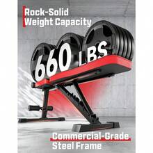 Black Adjustable Foldable Weight Bench, Multi-Position Workout Bench For Home Gym Full Body Training - mặc định - Xem 2