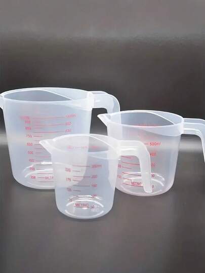 Cốc đong định lượng 3 vạch (oz, cup, ml) có tay cầm, dùng được trong máy rửa chén, tủ lạnh, lò vi sóng và lò nướng, dụng cụ nhà bếp thiết yếu.