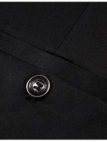 Men's Summer Shorts, Business Casual Minimalist Solid Color Crown Shorts - Black - View 8