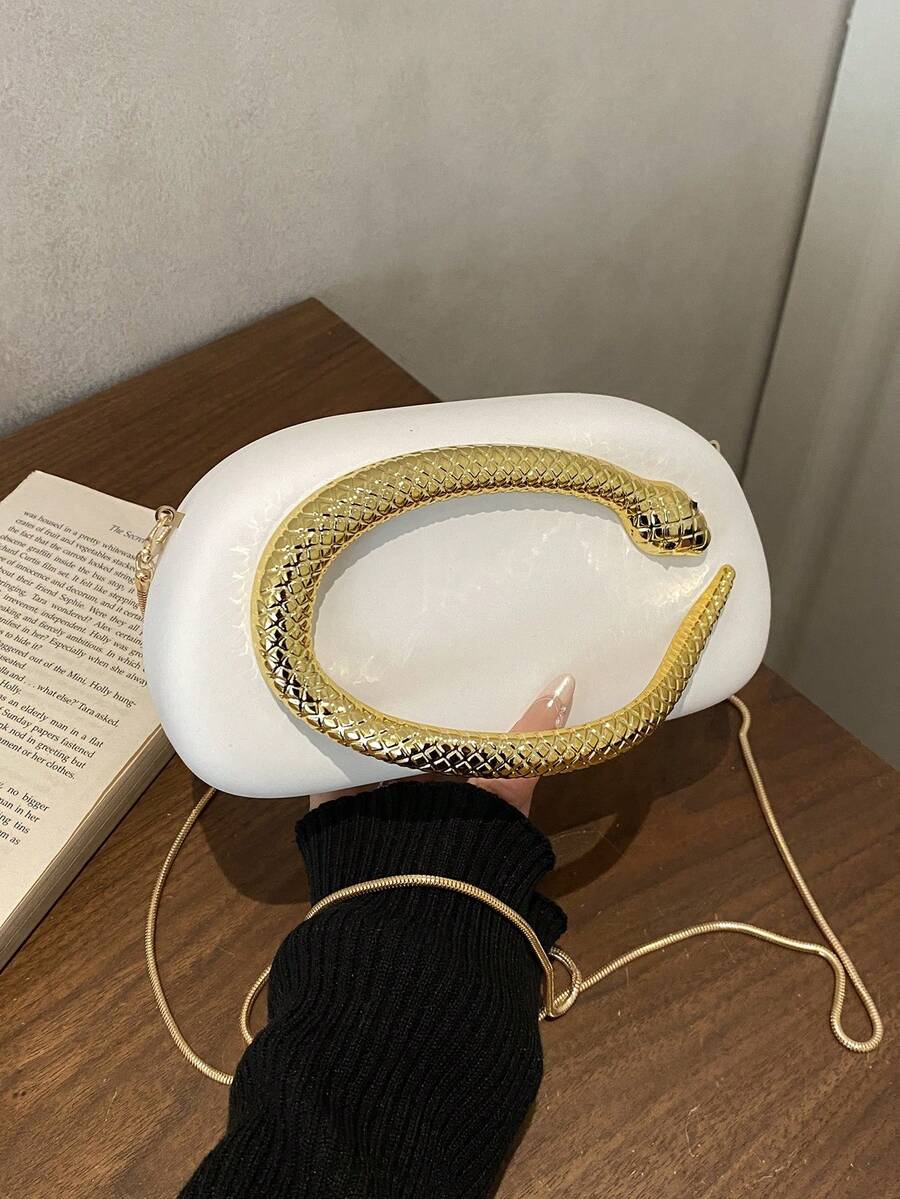 1pc Minimalist Retro Elegant Handbag, Chain Shoulder/Crossbody Bag For Party, Sophisticated Compact Purse