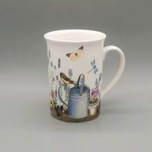 1 pieza Taza de porcelana de hueso fina de 400ml, 5 diseños de patrones florales, adecuada para uso diario o como regalo para amigos - Multicolor - Ver 15