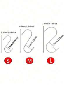 10/5pcs S-Shaped Hooks, Stainless Steel Metal Hangers, Suitable For Kitchen, Workshop, Bathroom, Garden, Household Essential - A - View 9