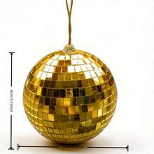 15cm/5.97inchGold Mirror Disco Hanging Ball Ornaments, Hanging Balls For Party Or DJ Lighting Effects, Home Decor, Stage Props, Christmas Tree Wedding Birthday Party Accessories Gold - 1PC - View 8