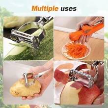 -2-In-1 Julienne And Vegetable Peeler, Stainless Steel Kitchen Slicer, Multi-Functional Cutter For Vegetables And Fruits (Household Kitchen Gadgets) - Multicolor - View 6