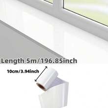 1 Roll 3.94 In X 196.85 In Window Frame Renovation Decorative Strips, Waterproof Sunshade Changeable Beautifying Film For Balcony Doors And Windows, White Pipe Decorative Sticker For Bathroom Pipe Concealment - 10cmx5m - View 4