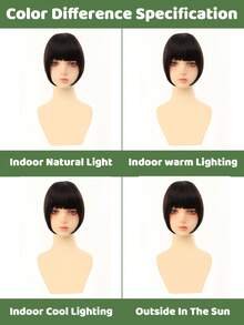 Clip In Bangs For Women, Short Straight Synthetic Hair Fringe With Bangs, Fake Bangs Hairpiece For Quick Hairstyle Change, Side Face Framing Hair Extensions For Daily Wear, Party And Cosplay, Halloween - Multicolor - View 8