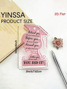 2/1pc 2026 Graduation Decorations, 2026 Graduation Gifts, Graduation Souvenirs, Acrylic Award Plaque, Inspiring Decor, Graduation Ceremony, Graduation Presents - Multicolor - View 3