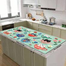 1 pieza Alfombrilla de secado multiusos con estampado de gato de fibra de poliéster, posavasos para cafetera, regalo para el hogar, decoración de escritorio - XYLSD-203 - Ver 14