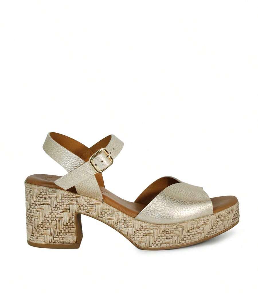 Women Heeled Sandals - Light Grey - View 1