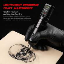 XNET 1Set FIST Wirless Tattoo Machine Pen KIt With 20pcs Tattoo Needles 10Color Ink 2.0-4.2mm Adjustable Stroke 1600mAh Battery For Tattoo Master Tattoo Beginner - Black - View 7