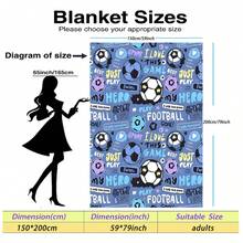 1pc Cartoon Football Print Flannel Blanket - Soft & Comfortable, Suitable For Outdoor, Travel, Camping, Sofa, Bedding - Modern Funny Cartoon Minimalist Print, Comfortable Bedding Accessory For All Seasons, Versatile - Multicolor - View 15