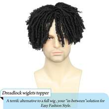 Dreadlock Wig For Men Women Black Curly Dreads Wig Men Funny African American Wigs Natural Twist Faux Locs Wig For Women For Cosplay Costume Outfit Party Hair Cap - Multicolor - View 7