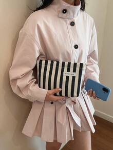 2026 New Fashion Versatile Striped Handbag, Suitable For Various Occasions - Black - View 4