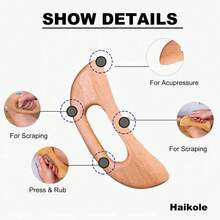 Wooden Healing Cup, Wooden Healing Massage Tool For Shaping, Body Sculpting Tool For Lymphatic Drainage And Cellulite Removal, Wooden Massage Device - Beige - View 4
