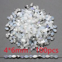 100颗/包 4*6mm 中心孔玻璃水滴珠，颜色混装，DIY珠宝制作材料，适用于鞋子、衣服、帽子、包包、配饰、头饰、腰链、钥匙扣、手机挂件等。 - 4*6mm中孔水滴(100pcs) - 查看 17
