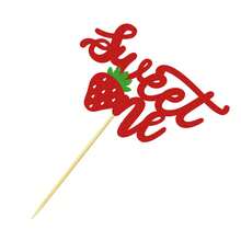 1pc Strawberry Theme "Sweet One" Cake Topper, Suitable For Birthday, Strawberry Baby And General Event Party Supplies - View 6