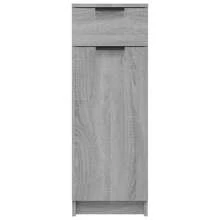 vidaXL Bathroom Cabinet, Mid-Height Cabinet, Bathroom Storage Cabinet, Bathroom Furniture, Storage Cabinet, Grey, 32x33.5x90cm, Wood-Based Material - Grey - View 8