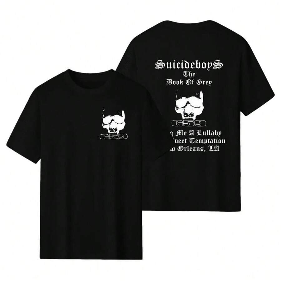 Suicideboy Short Sleeved Suicideboy G59 Pullover, Suicideboy Merch SuicidebuyFan Gift Pullover, Street Wear, Suitable For Both Men And Women, T-Shirt Top, Men's Wear,2026  New World Depression Album Cover Tee,Vacation Outfits Women,Concert Outfit Women - Black - View 1