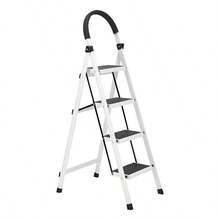 White 4-Step Step Ladder In Tubular Steel For Domestic Use - White - View 1