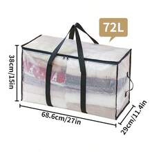 1/4pcs Moving Packing Bag - Foldable Household Large-Capacity Woven Bag, Waterproof And Oil-Resistant, Double-Opening Zipper, Bedding Storage Bag - Multicolor - View 9