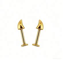 2 chiếc khuyên tai hình sừng quỷ bằng thép không gỉ, khuyên tai sụn, trang sức xỏ lỗ tai - móng xương tai - Xem 14