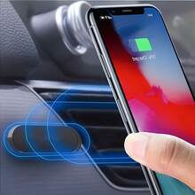 Mini Magnetic Car Phone Holder, Aluminum Alloy Dashboard Phone Mount, Strong Magnetic Phone Holder, One-Hand Operation - Silver - View 7