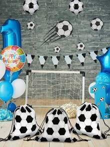 1 pièce/Ensemble de 11 pièces Sac à cordon en polyester de football, petit sac cadeau de sport de football, sac à cordon de rangement portable, convient pour l'anniversaire de football, le cadeau d'équipe, le fitness, le sac à dos pour les fournitures de match du campus (9,84 * 11,73 pouces) - Multicolore - Voir 8