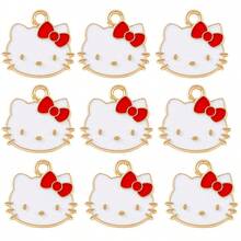 SANRIO 9pcs Hello Kitty Cute Cat Pendant, Suitable For Jewelry Making, DIY Bracelets, Necklaces, Earrings, Charms, Handcraft, Adorable Cat Jewelry Making Materials - Charm - View 12