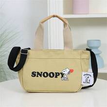 Snoopy Cartoon Canvas Shoulder Bag, Student Tote Bag, Printed Shopping Handbag - A - View 12