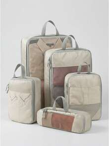 [Delivery Within 2-7 Days In The United States] 5 Pieces Compression Packing Cubes For Suitcases, Light Travel Suitcase Organizer Bags Set, With Shoe Bag, Expandable Packing Luggage Organizer Bags, Space-Saving Travel Essentials Accessories Travel Essentials For Travel Backpack Travel Bag Luggage Suitcase Travel Gear Back To School Moving Bags Organizer - Xem 1