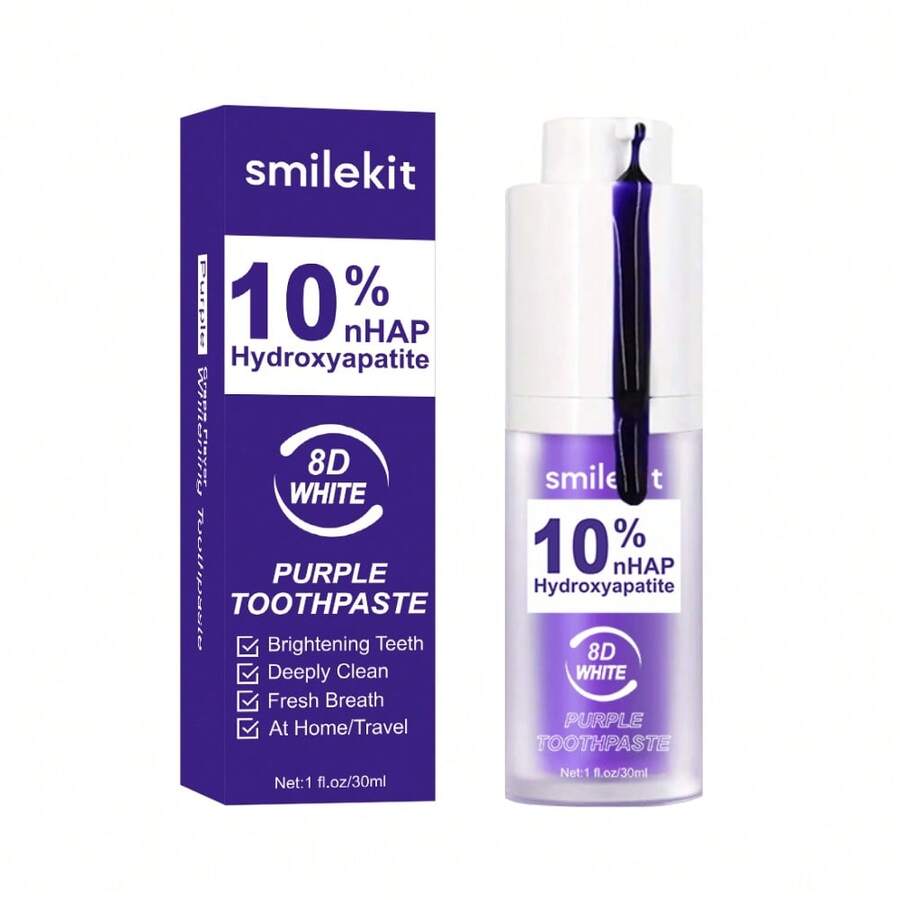 1pc 10% Hydroxyapatite-8D Purple Toothpaste, Grape Flavor, Deep Cleaning Whitening Toothpaste, Oral Care, Daily Use Cleaning Toothpaste - 10% Hydroxyapatite-8D-purple Toothpaste - View 1