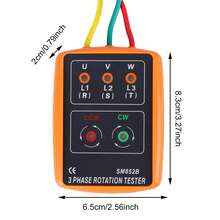 852B 3-Phase 60V~600V AC Sequence Order Rotation Indicator Tester 20Hz-400Hz - Naranja - Ver 2