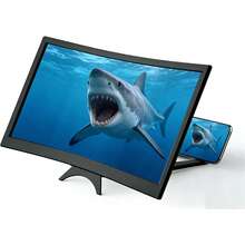 Kính lúp màn hình điện thoại cong 12 inch, kính lúp chiếu hình 3D HD, thích hợp để xem phim và video, giá đỡ điện thoại gập gọn kèm kính lúp màn hình, tương thích với tất cả các loại điện thoại thông minh (Màu đen) - A - Xem 8