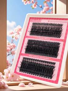 Rikuaild 200/280 片蓬松睫毛簇 50D 60D 80D 100D 单根浓密自然纤细簇状睫毛嫁接 D 卷度 8-16mm 混合托盘仿貂毛睫毛 可重复使用 DIY 居家化妆 - D - 查看 5