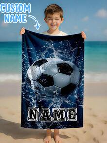 Una toalla de playa personalizada para niños, un regalo de cumpleaños perfecto para el verano, adecuado para todo tipo de ocasiones de verano. Personaliza toallas de playa y accesorios para la playa, la piscina, los viajes, el camping, el yoga y talla grande. - Multicolor - Ver 9