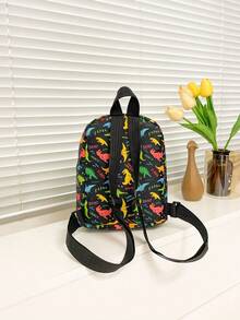 1 pieza Mochila con patrón de dibujos animados, posición de impresión aleatoria - Pequeño dinosaurio - Ver 3